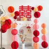 Factory wholesale honeycomb balls, birthday party decoration, wedding house, wedding festival roof decoration, honeycomb paper lanterns details Picture